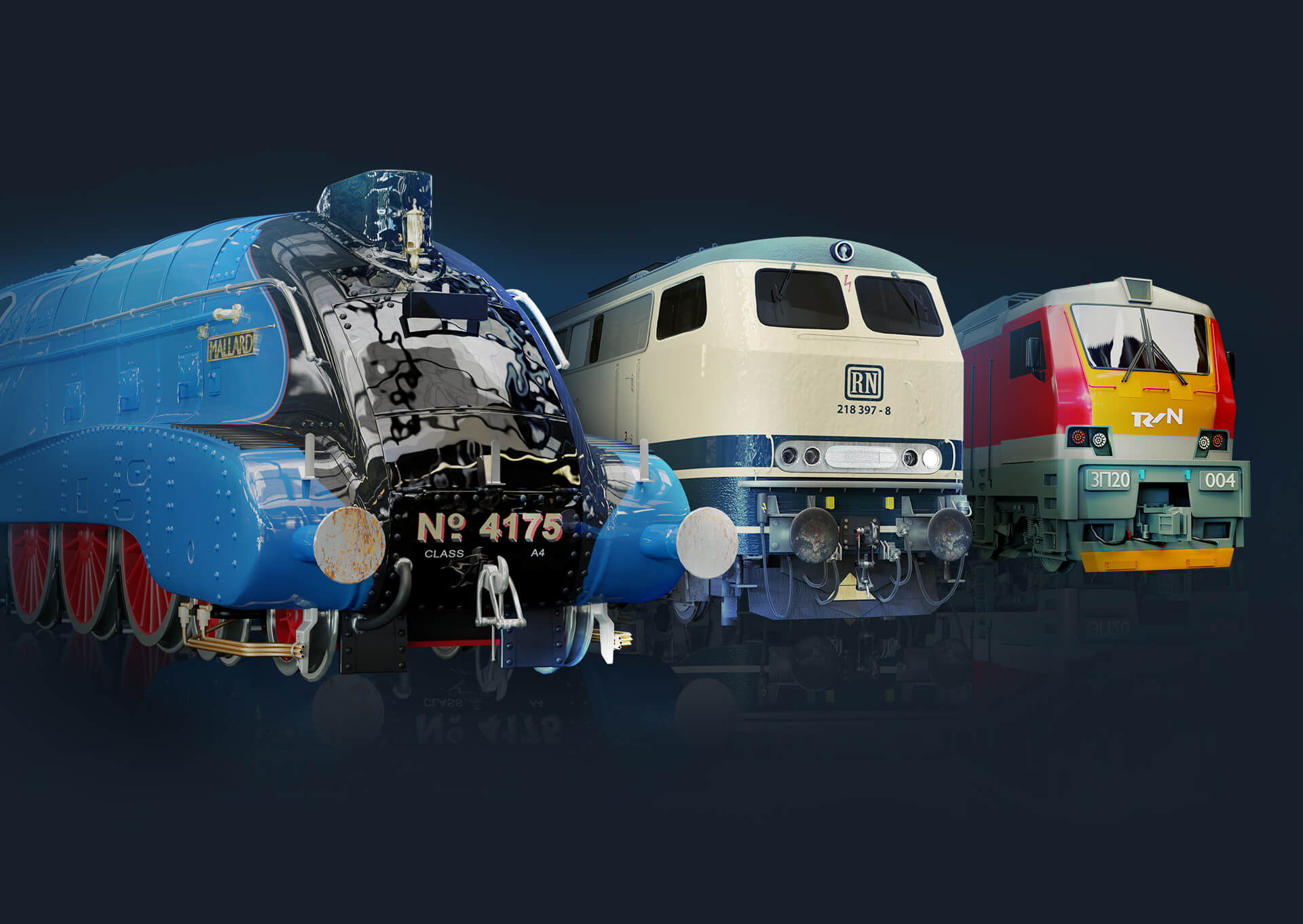Periodos ferroviarios históricos con más de 170 locomotoras reales.